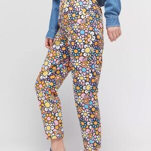 EUC Lazy Oaf All The Flowers Peggy Pant Daisy Print Flower Power UK size 10